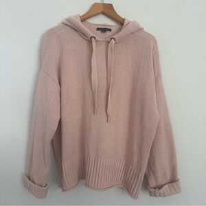 American Eagle Light Pink Velvet Knit Hoodie Sweater Women’s Size Small
